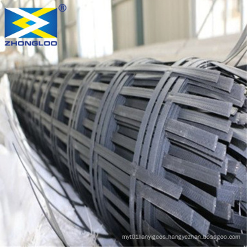 High Strength Steel-Plastic Geogrid Treatment of uneven settlement of soft soil roadbed